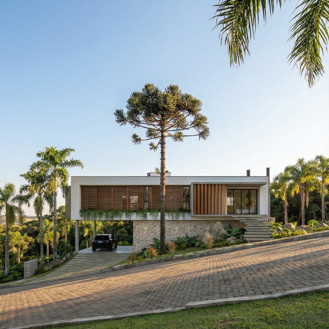 Casa em dia de sol