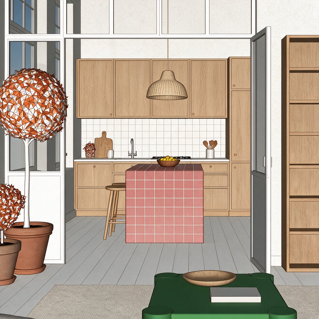 Print do SketchUp da mesma cozinha